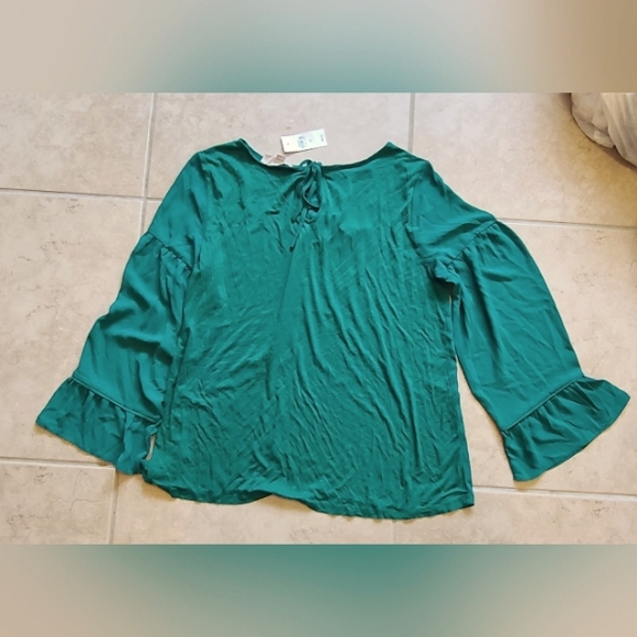 NWT Ann Taylor LOFT Oversized Long Sleeve Top Emerald Green, Medium - Picture 6 of 7